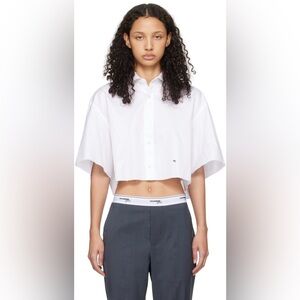HommeGirls cropped short sleeve button down